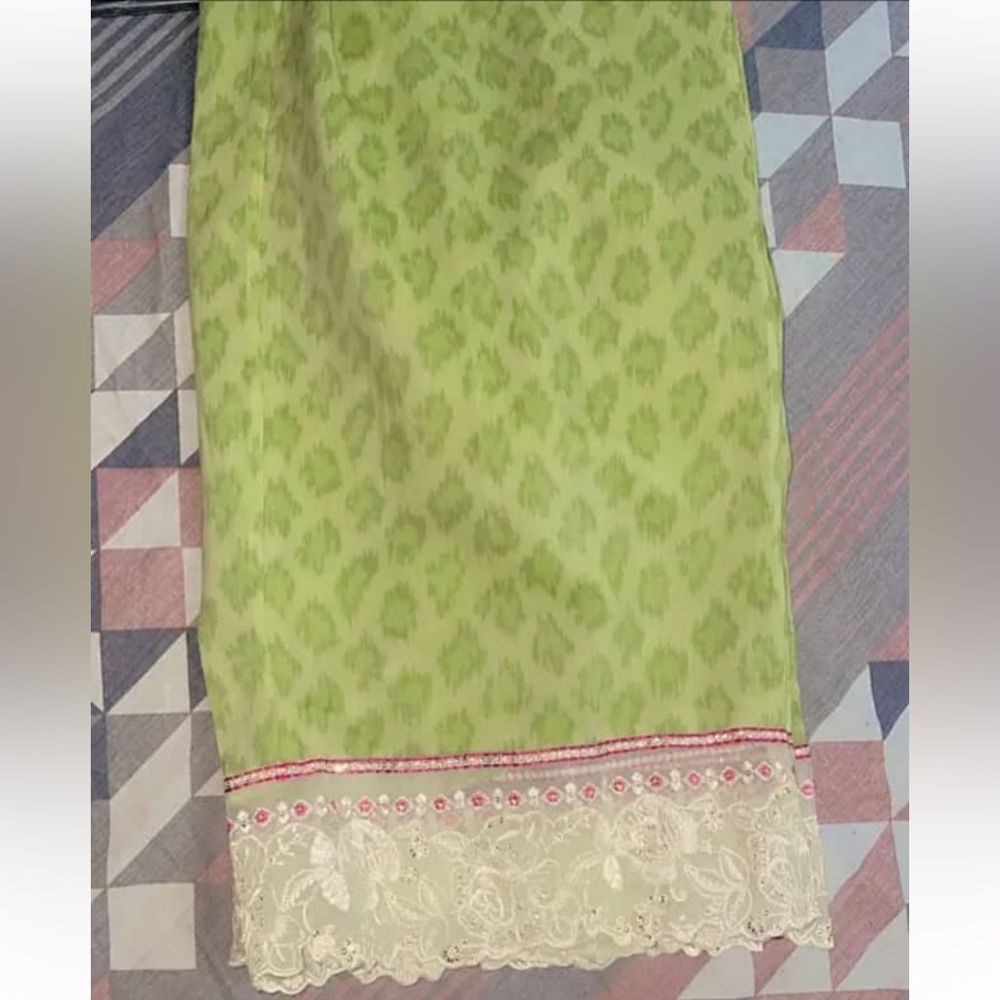 Ethnic Indian Wear Cream and Pink Embroidered Dress - Picture 5 of 5